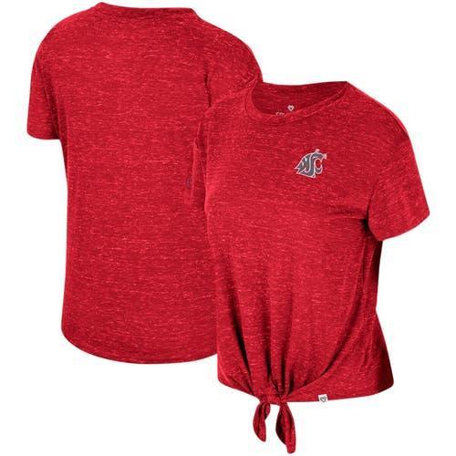 Women's Colosseum Crimson Washington State Cougars Finalists Tie-Front T-Shirt, Size: Small, Wsc Red Product Image