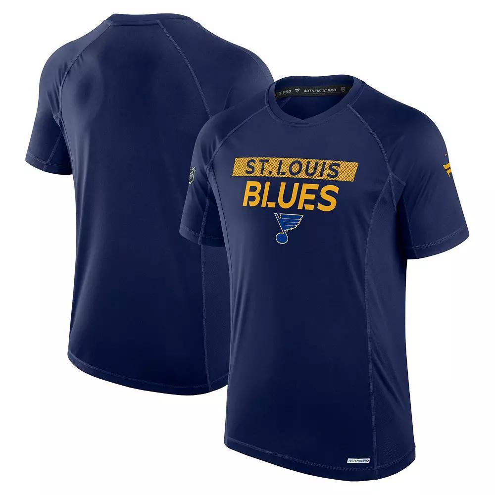 Men's Fanatics Navy St. Louis Blues Authentic Pro Rink Tech T-Shirt, Size: Small Product Image