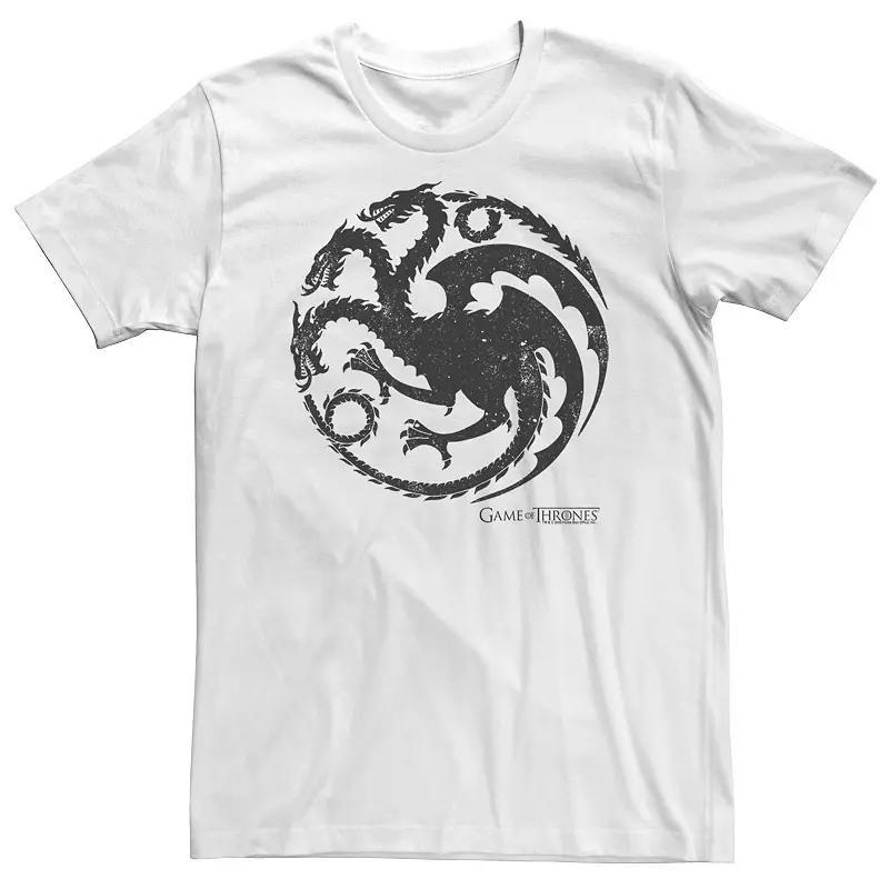 Big & Tall Game Of Thrones Targaryen Dragon Sigil Tee, Men's, Size: XL Tall, White Product Image