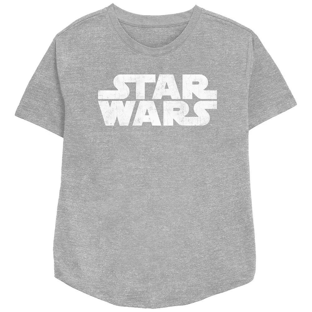 Women's Star Wars Simple Logo Relaxed Fit Graphic Tee, Girl's, Size: XXL, Athletic Grey Product Image