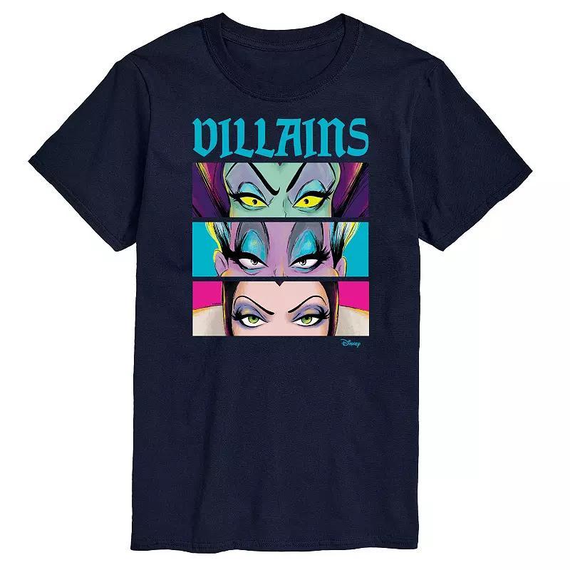 Disney Villains Big & Tall Villains Stacked Graphic Tee, Mens Blue Product Image