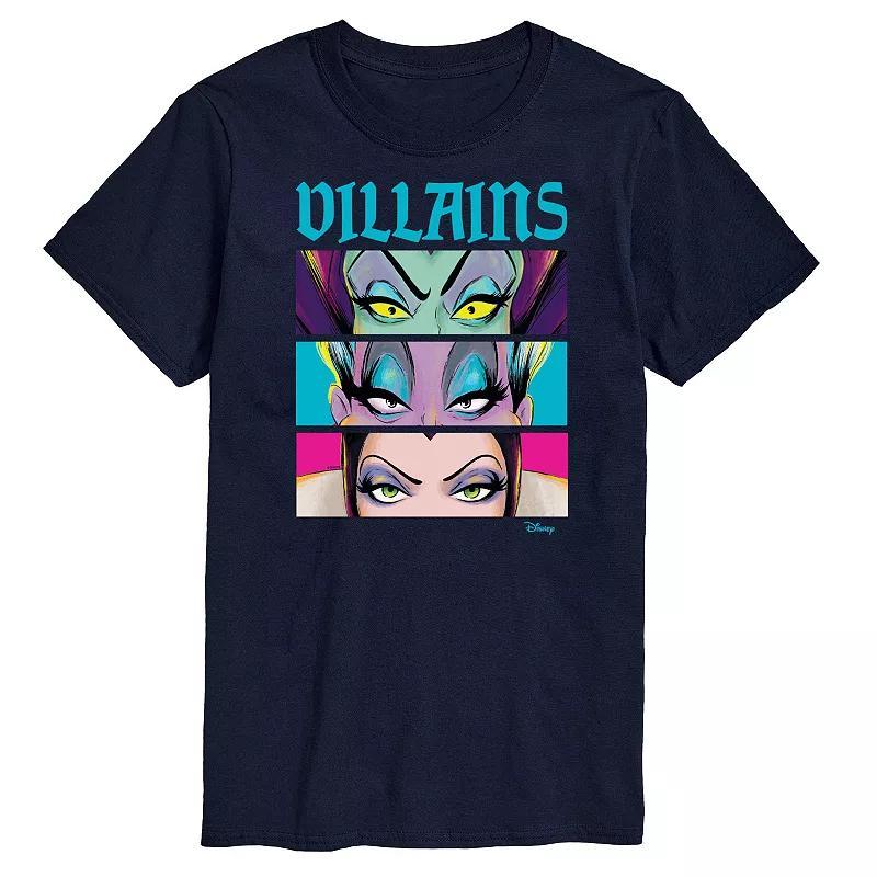 Disney Villains Big & Tall Villains Stacked Graphic Tee, Mens Blue Product Image