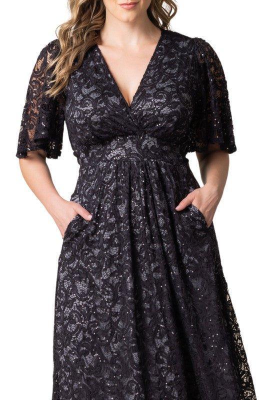 Luminous Sequin Lace Long Gown - Plus Product Image