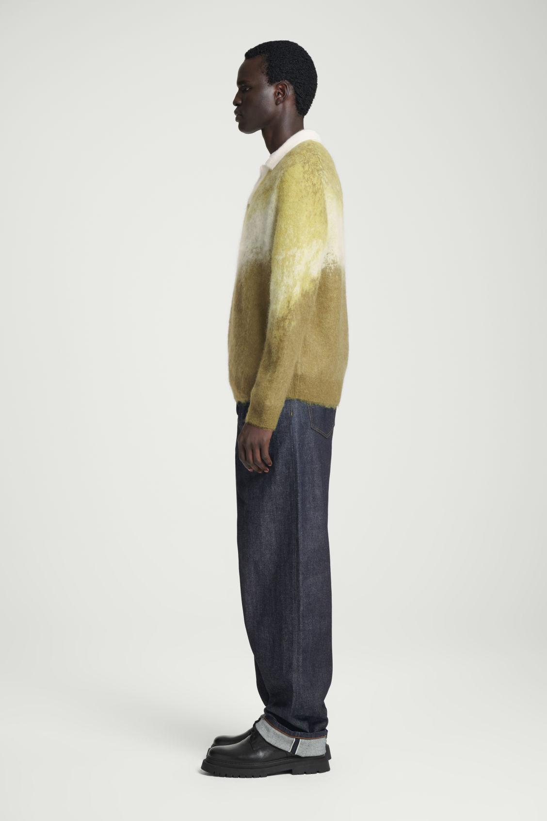 BRUSHED MOHAIR-BLEND POLO SWEATER Product Image