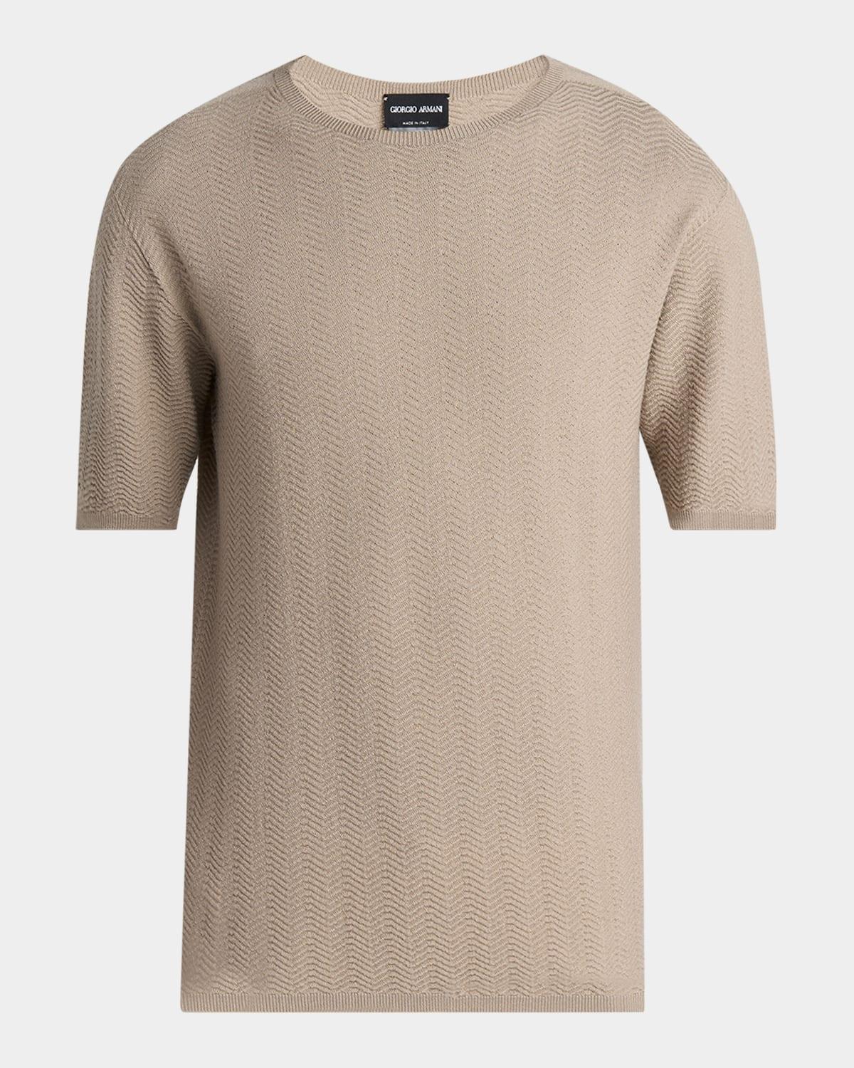 Mens Chevron Short-Sleeve Crewneck Sweater Product Image