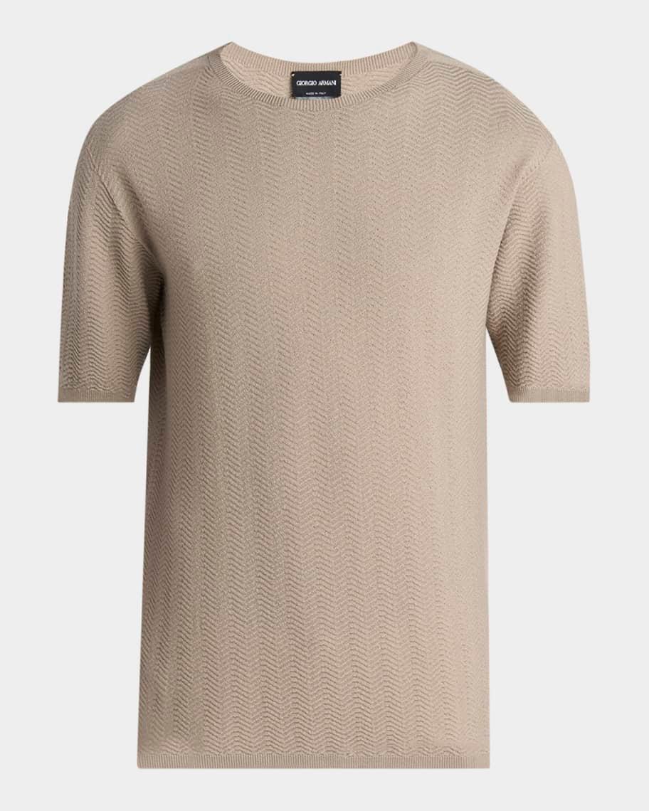 Mens Chevron Short-Sleeve Crewneck Sweater Product Image