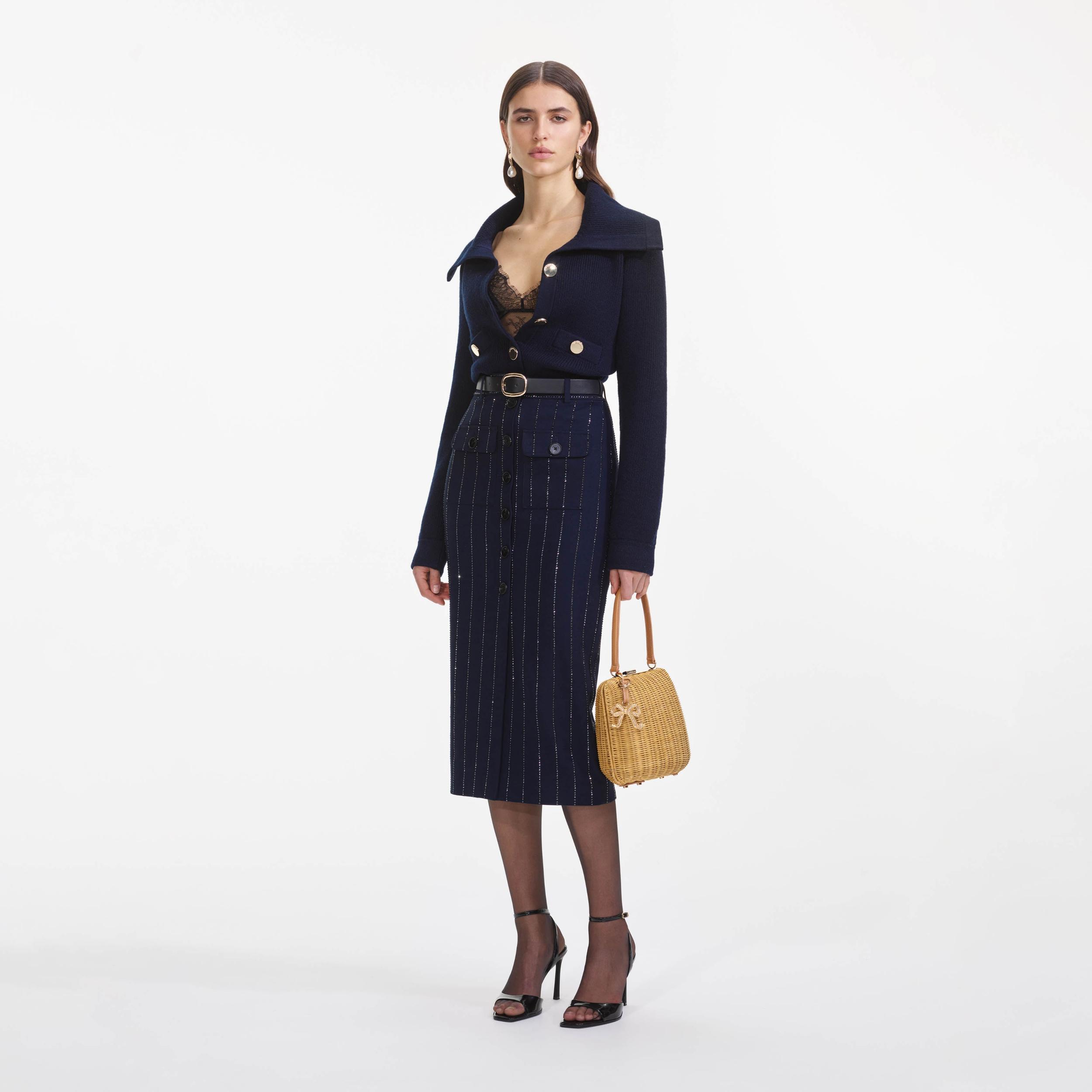 Navy Relaxed Fit Cardigan Product Image