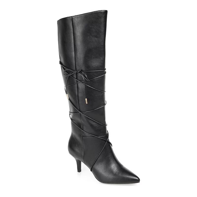 Journee Kaavia Womens Bow-Detail Knee High Boots Pink Product Image