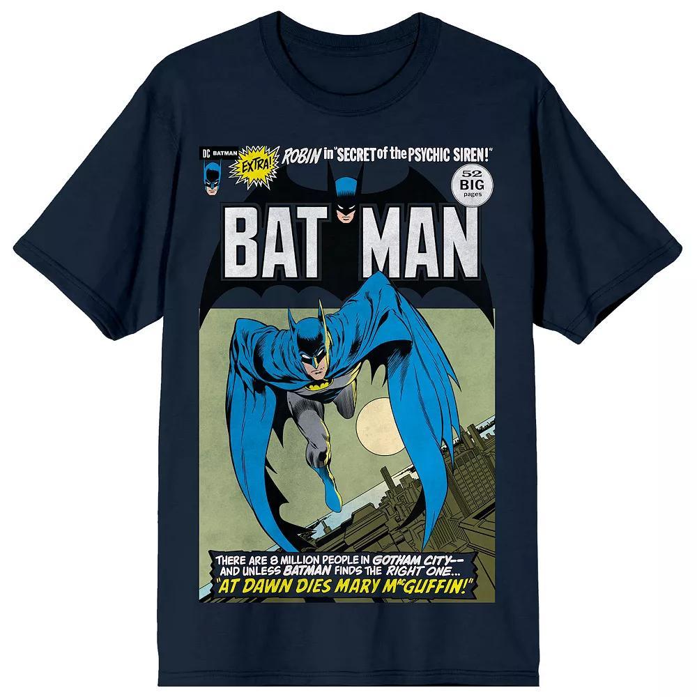 Men's Batman Leaping Into Action Retro Graphic Tee, Size: Small, Blue Product Image