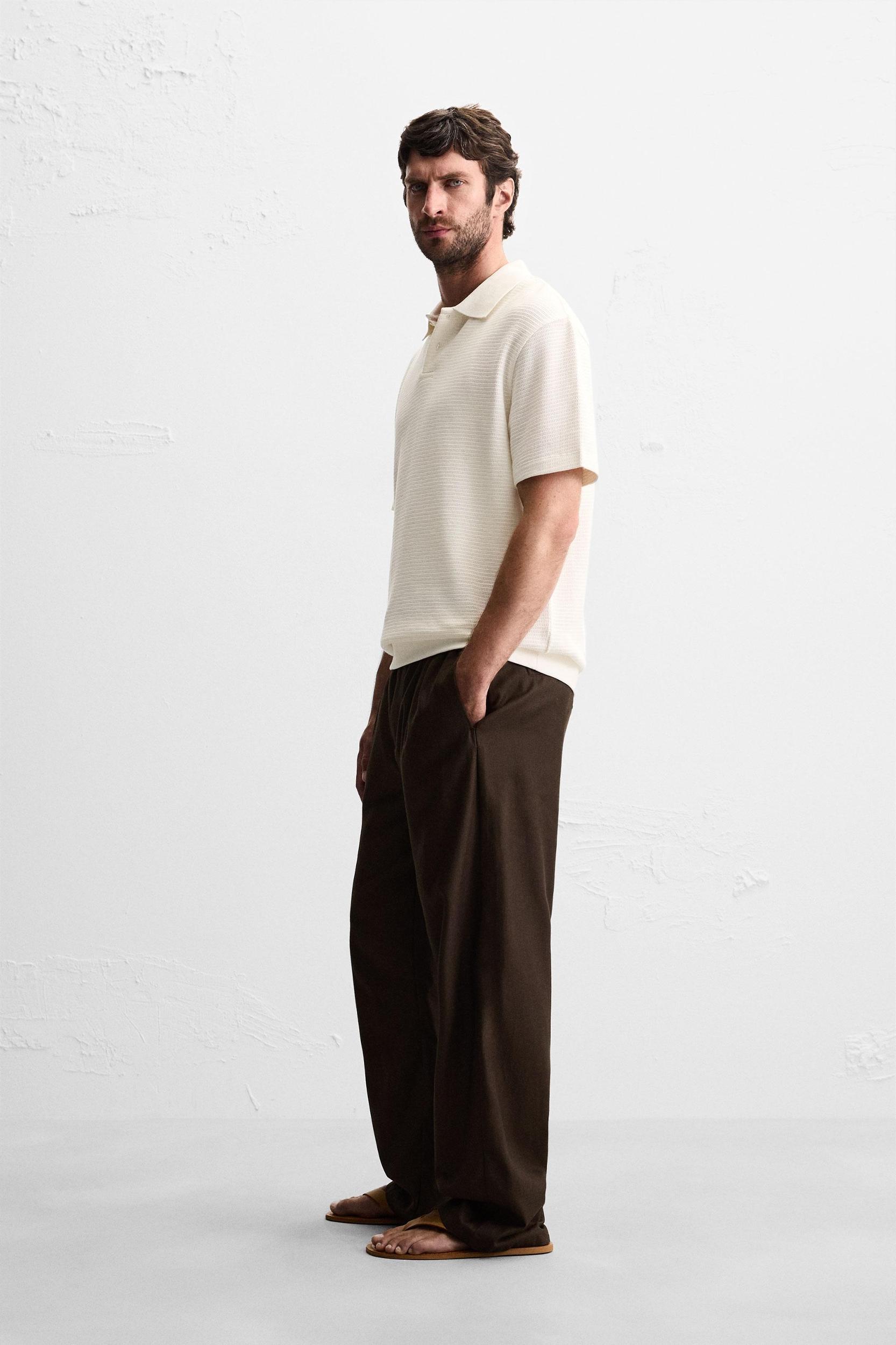 JACQUARD TEXTURED POLO SHIRT Product Image
