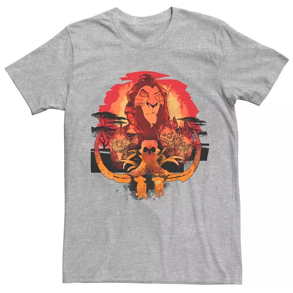 Disney's The Lion King Men's Scar Watercolor Bad Lands Portrait Tee, Size: Small, Athletic Grey Product Image