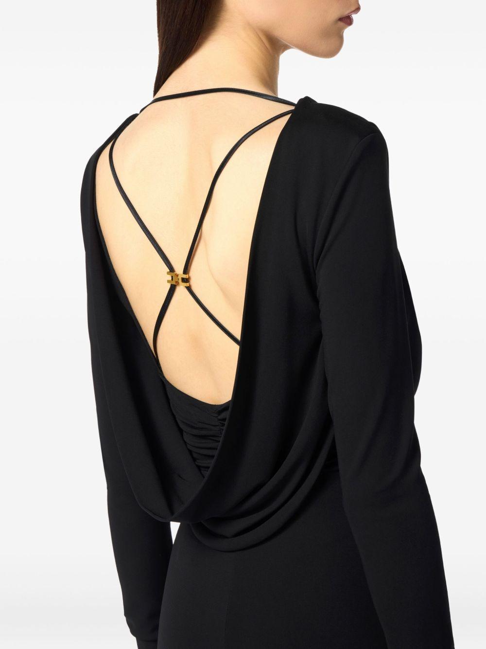 draped long-sleeve dress Product Image
