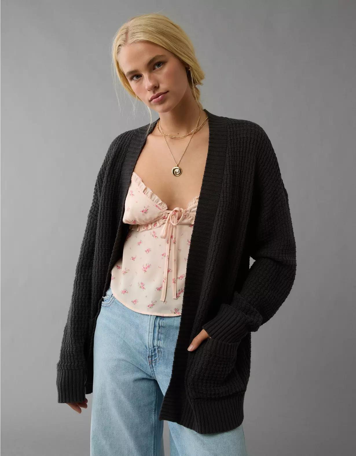 AE Open Knit Cardigan Product Image