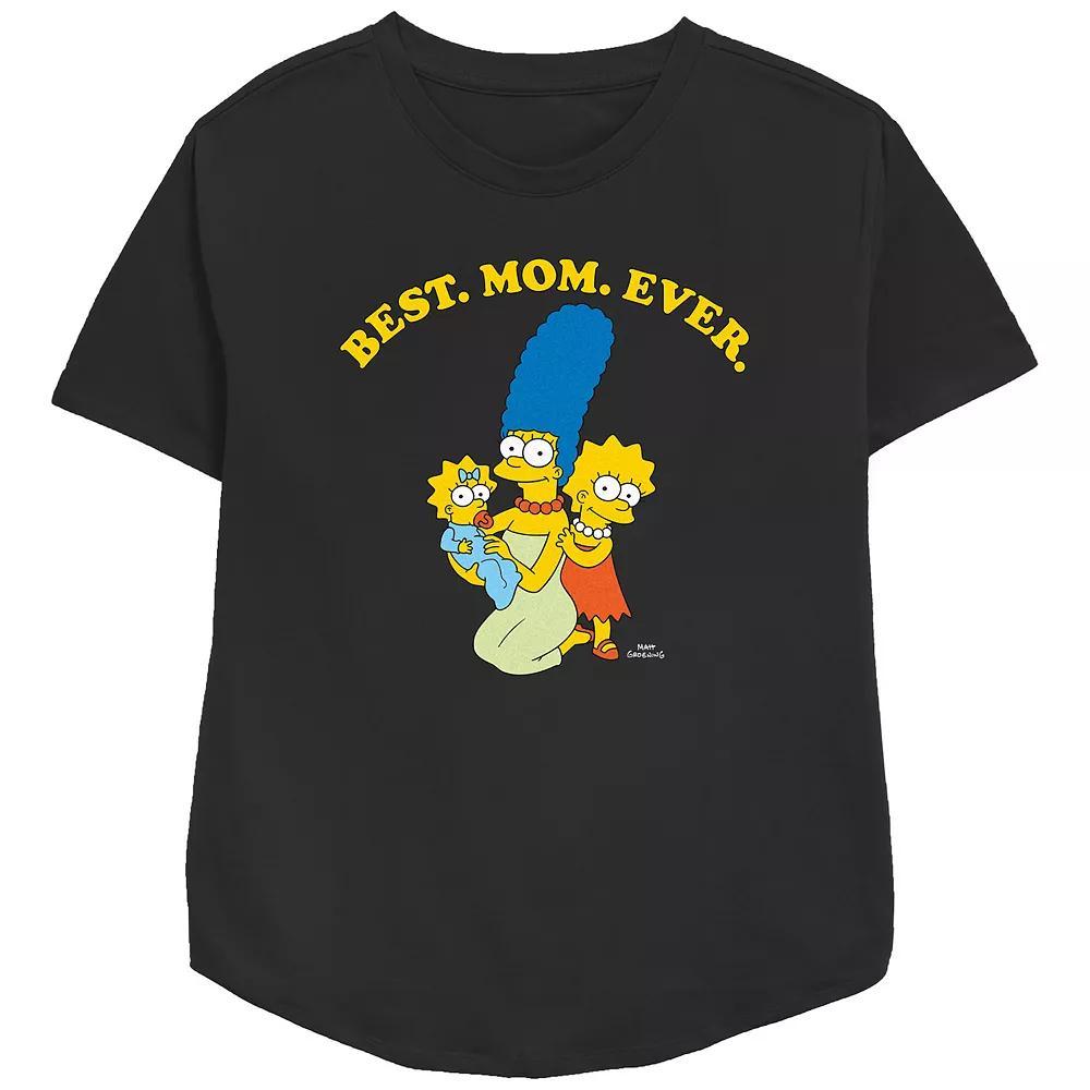 Women's The Simpsons Marge Best Mom Ever Relaxed Fit Graphic Tee, Size: XS, Black Product Image