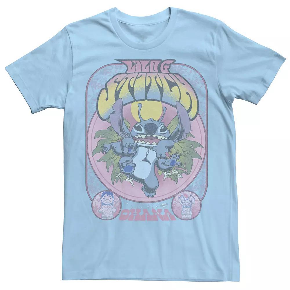 Disney's Lilo And Stitch Stitchadelic Ohana Men's Tee, Size: Medium, Light Blue Product Image
