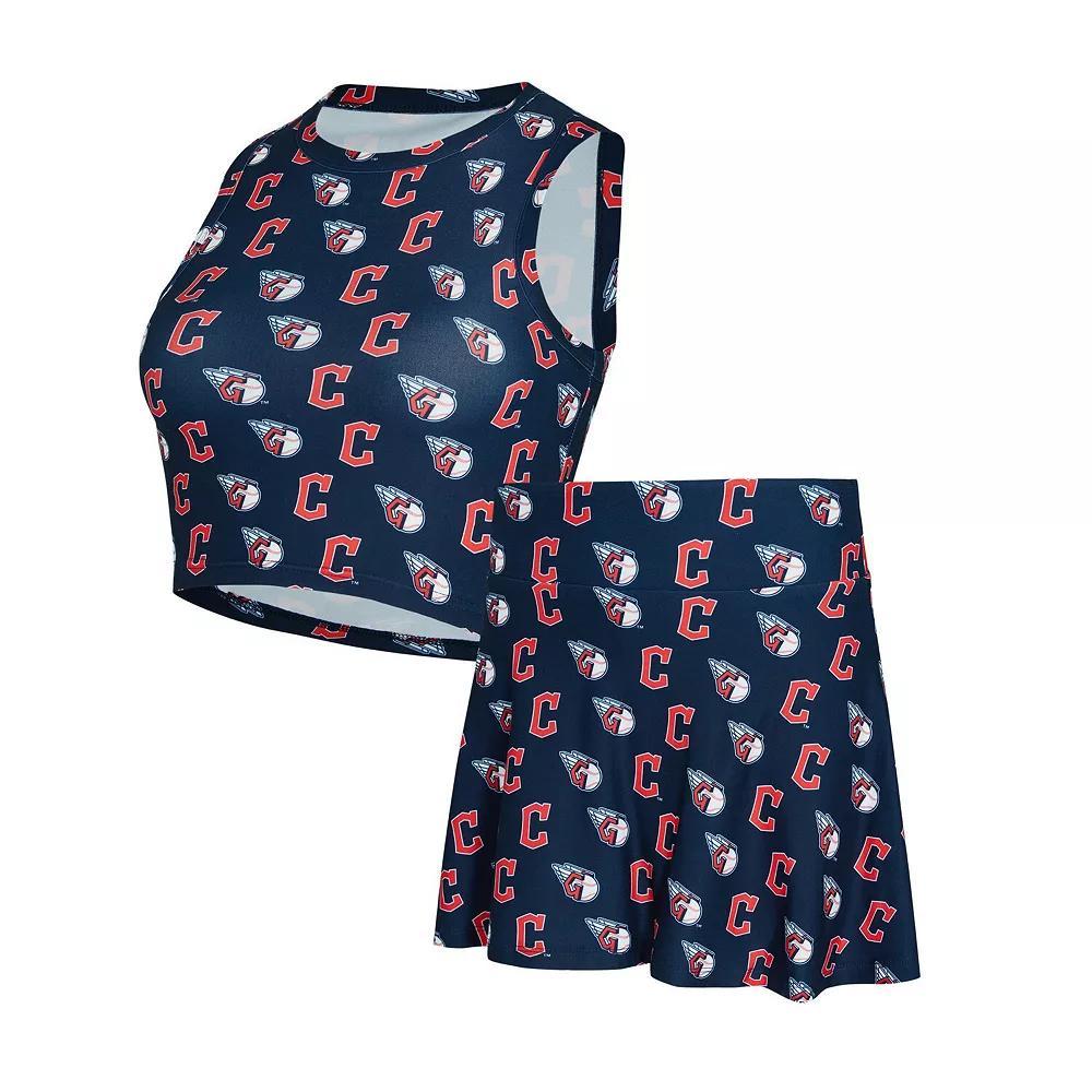 Women's Concepts Sport  Navy Cleveland Guardians Knit Tank Top & Skort Set, Size: Large, Grd Blue Product Image