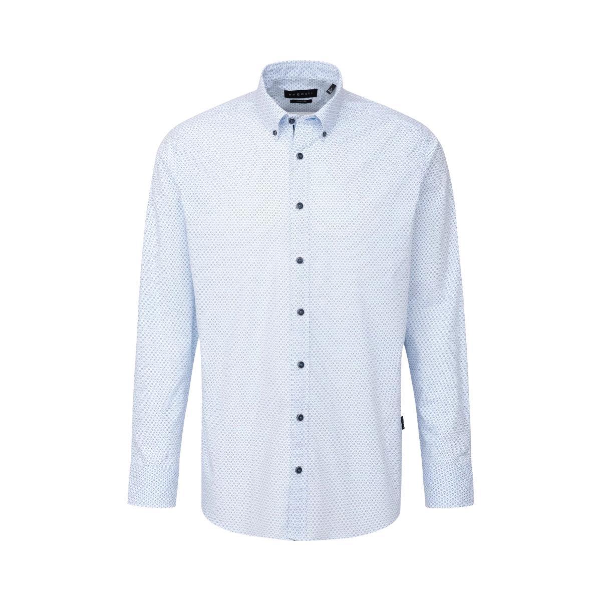 Bugatti Easy Care Long Sleeve Blue Shirt Product Image