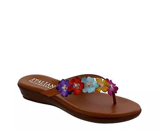 Womens Italian Shoemakers Emina Flat Sandals Grey Team Product Image