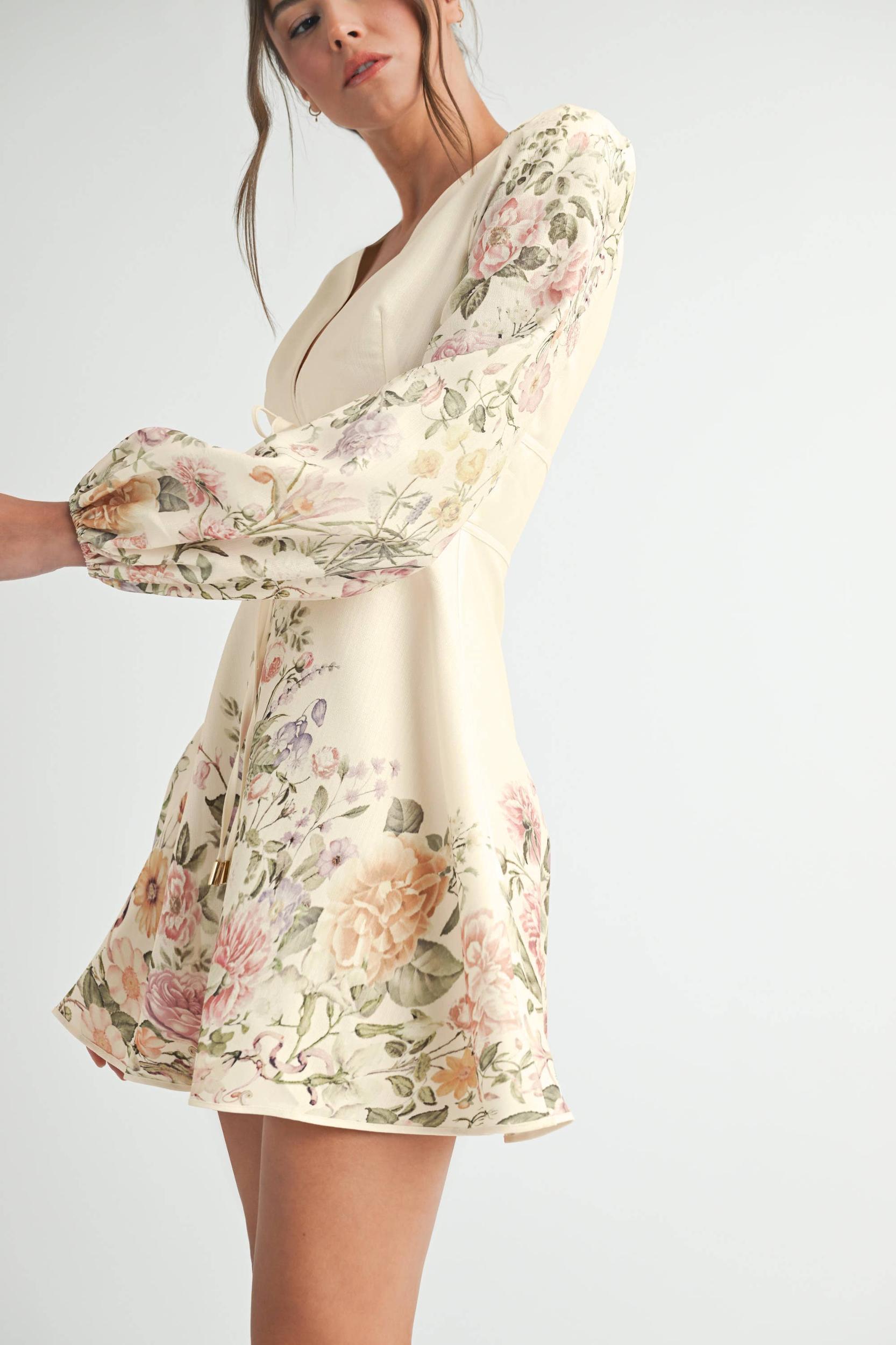 Floral Long Sleeve Mini Dress Product Image