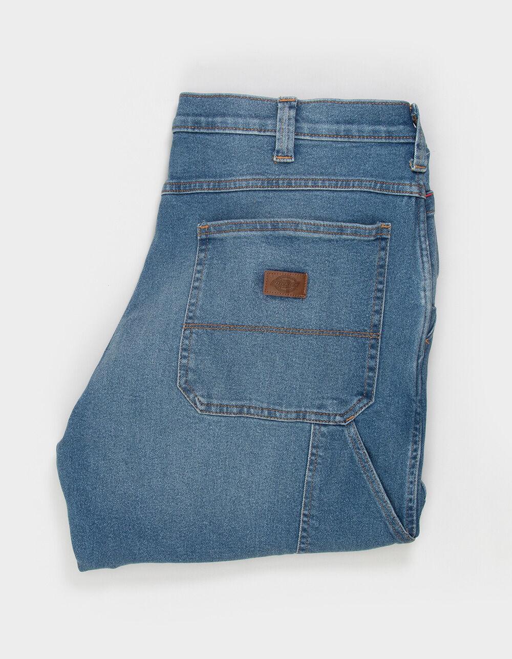 DICKIES FLEX Double Knee Mens Relaxed Carpenter Jeans - LIGHT WASH Product Image