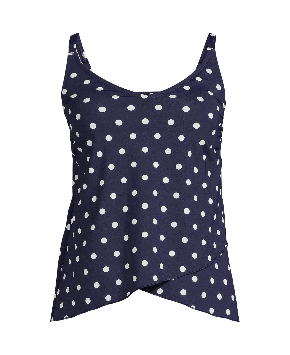 Women's Lands' End Chlorine Resistant Tulip Hem Tankini Swimsuit Top, Size: XL, Black Product Image