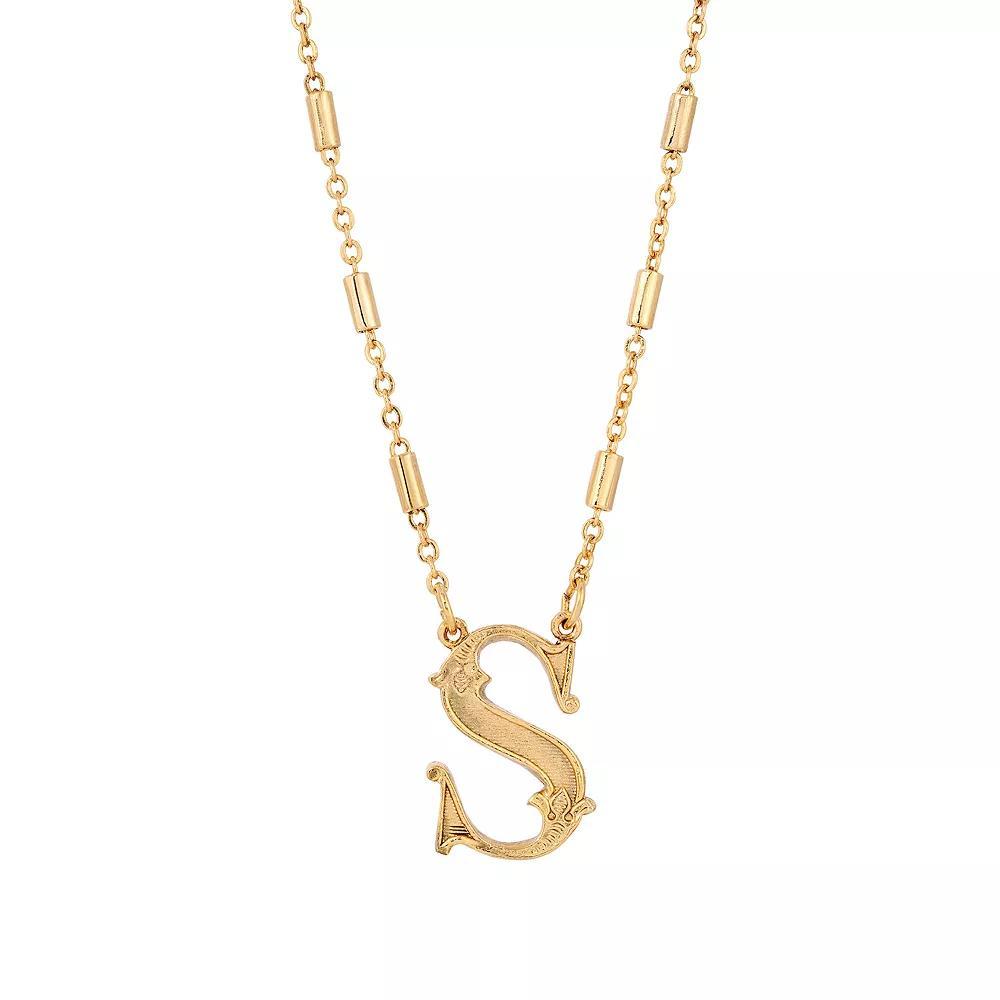 1928 Gold Tone Initial Necklace, Womens, Yellow L Product Image