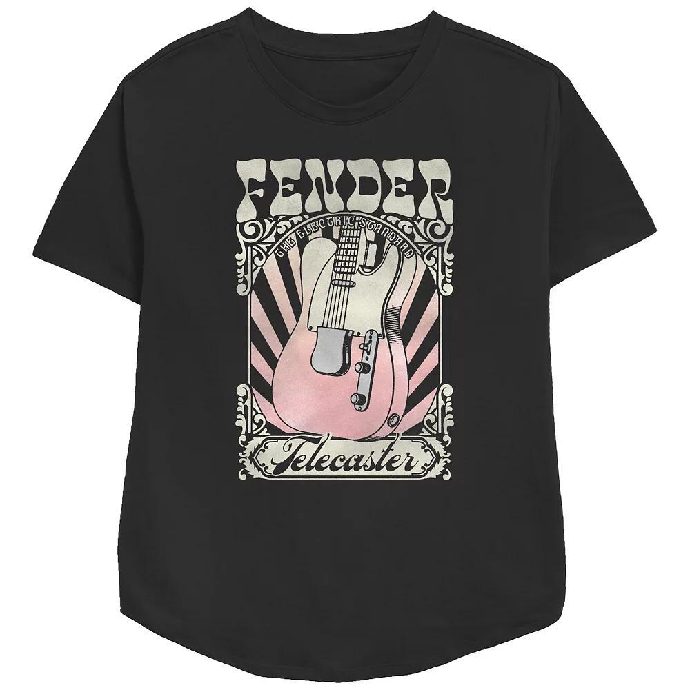 Women's Fender Telecaster The Electric Standard Retro Relaxed Fit Graphic Tee, Girl's, Size: XS, Black Product Image