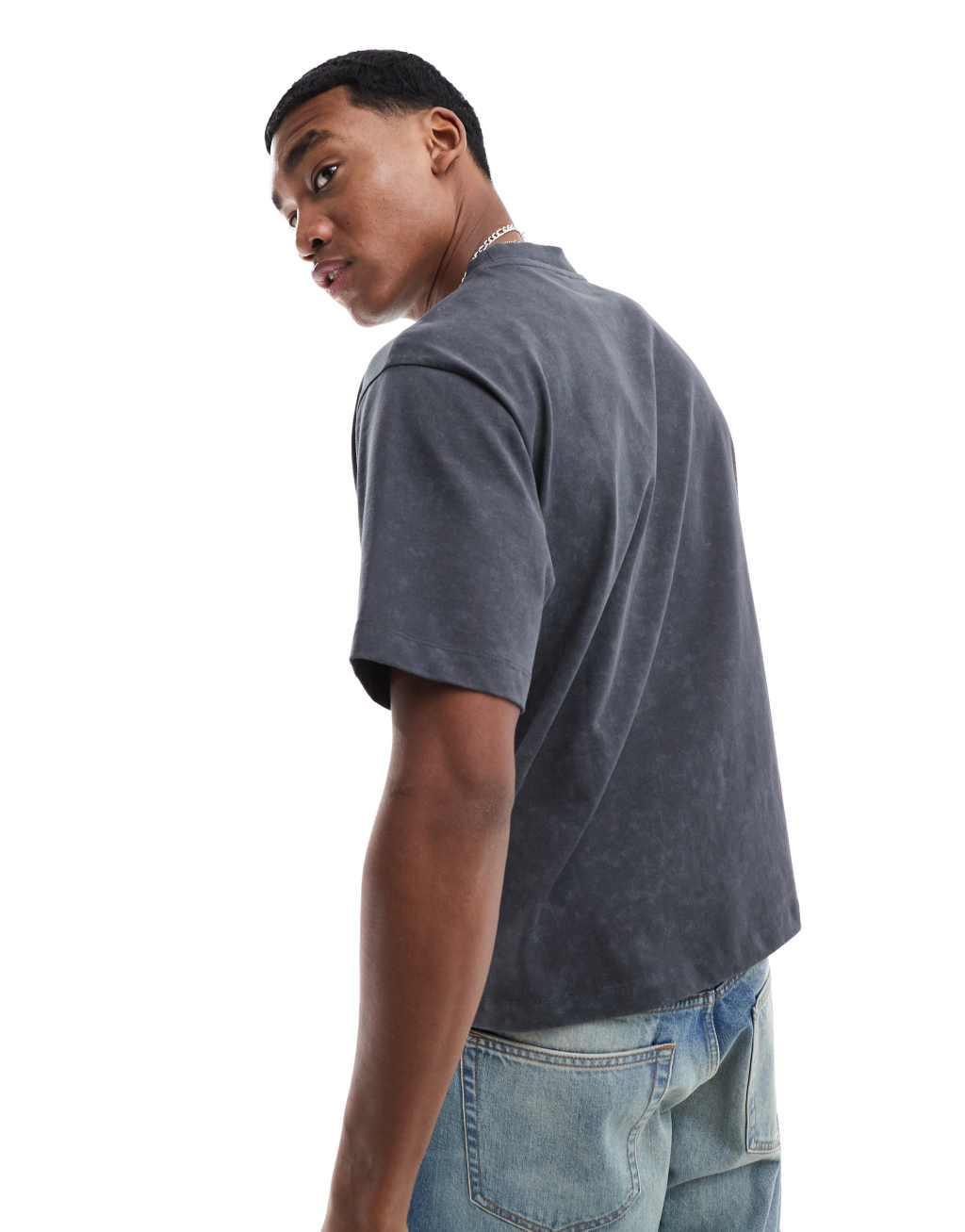 COLLUSION Short sleeve washed gray boxy t-shirt Product Image