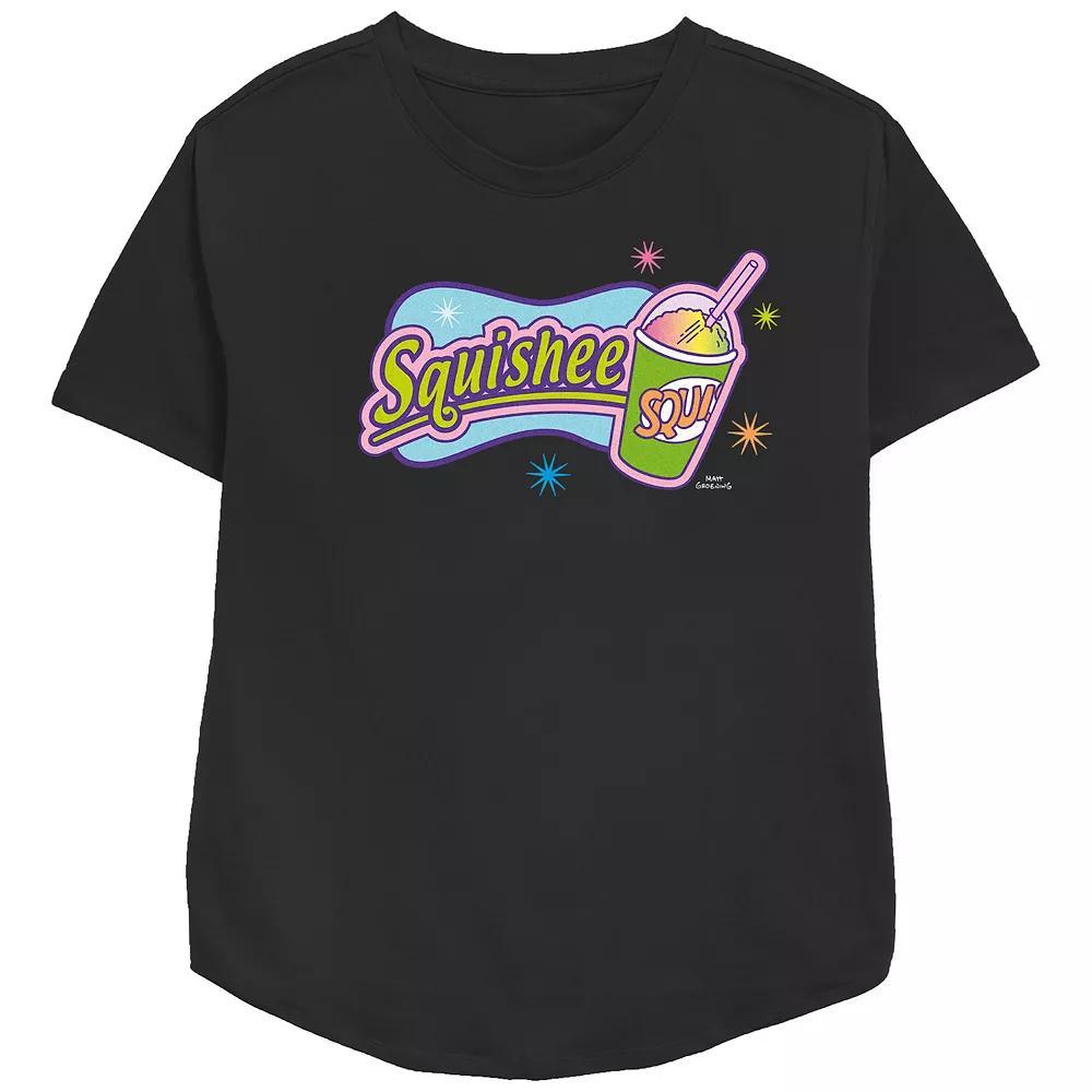 Women's The Simpsons Squishee Logo Relaxed Fit Graphic Tee, Girl's, Size: Medium, Black Product Image