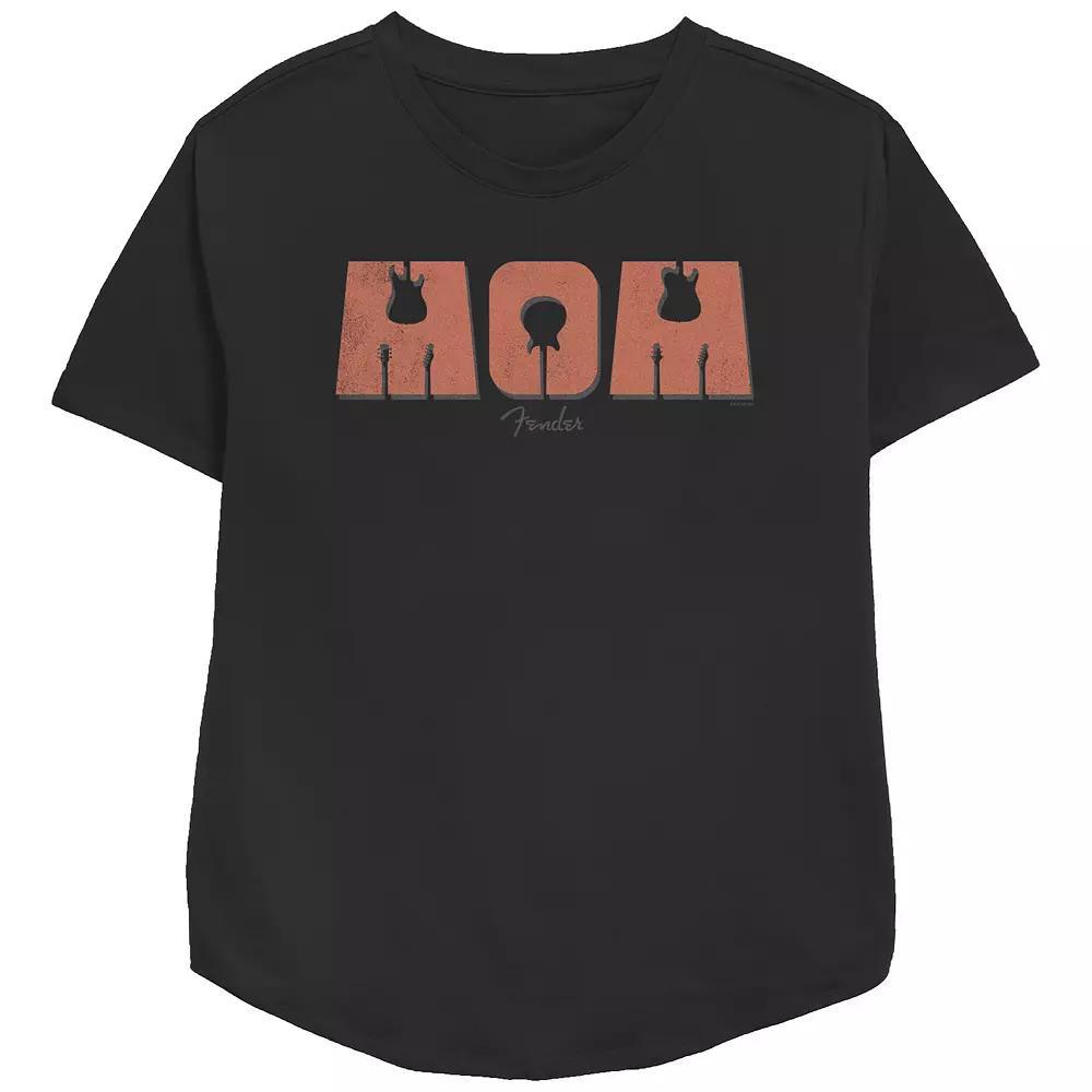 Women's Fender Mom Relaxed Fit Graphic Tee, Size: Large, Black Product Image