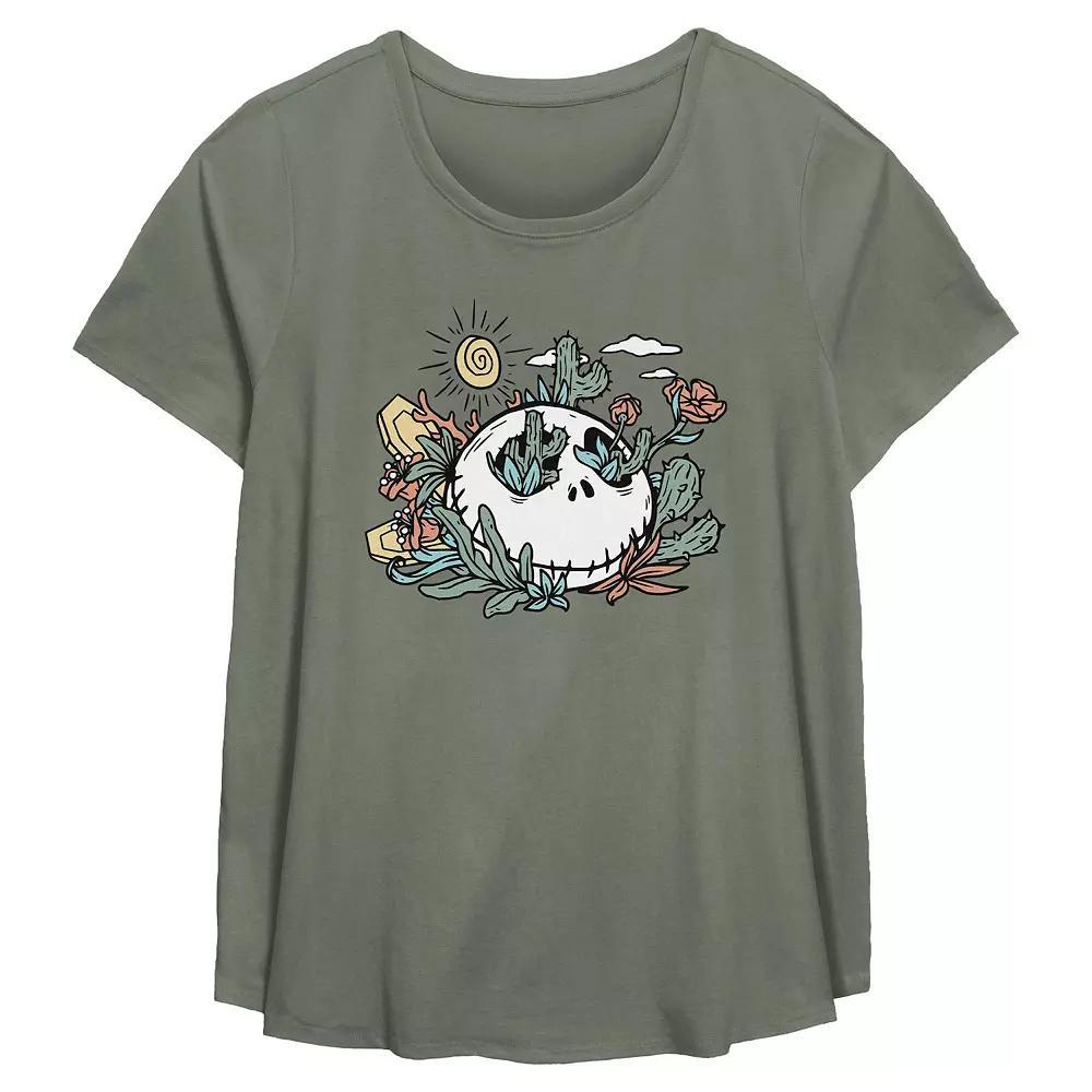 Disney's Nightmare Before Christmas Jack Skellington Desert Scene Plus Size Flowy Graphic Tee, Women's, Size: 4XL, Green Product Image