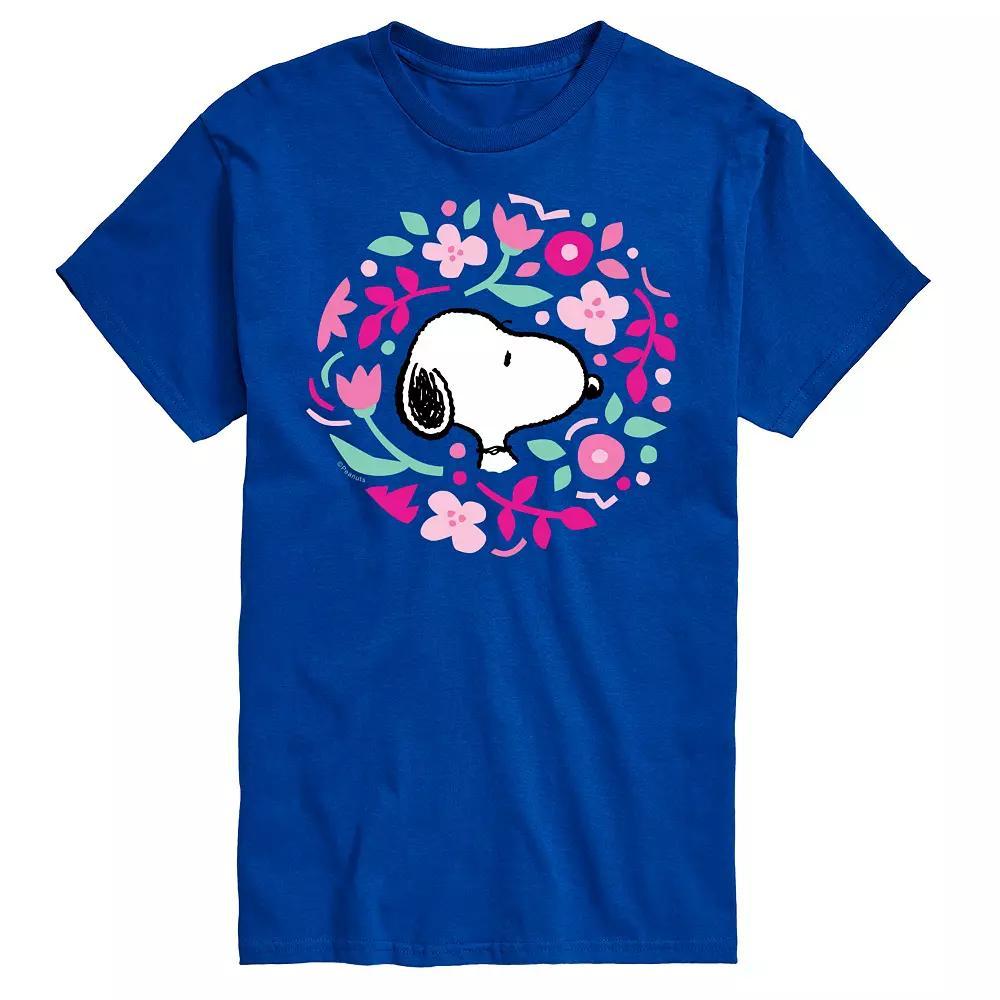 Big & Tall Peanuts Floral Circle Tee, Men's, Size: XL Tall, White Product Image