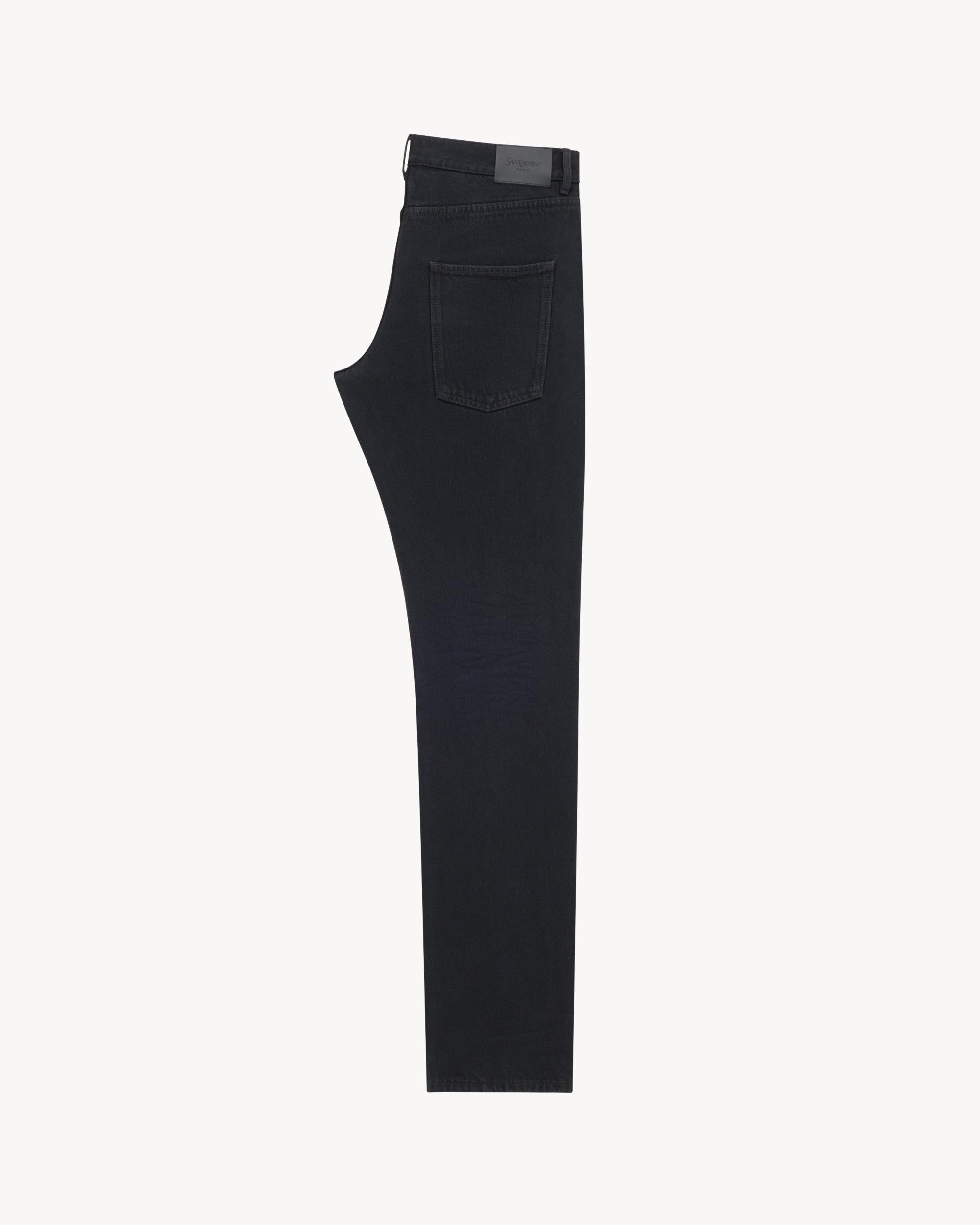 low-rise jeans in plain carbon black denim Product Image