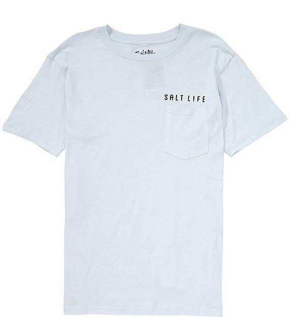 Salt Life Red Fish Stars & Stripes Short Sleeve Pocket Graphic T-Shirt Product Image