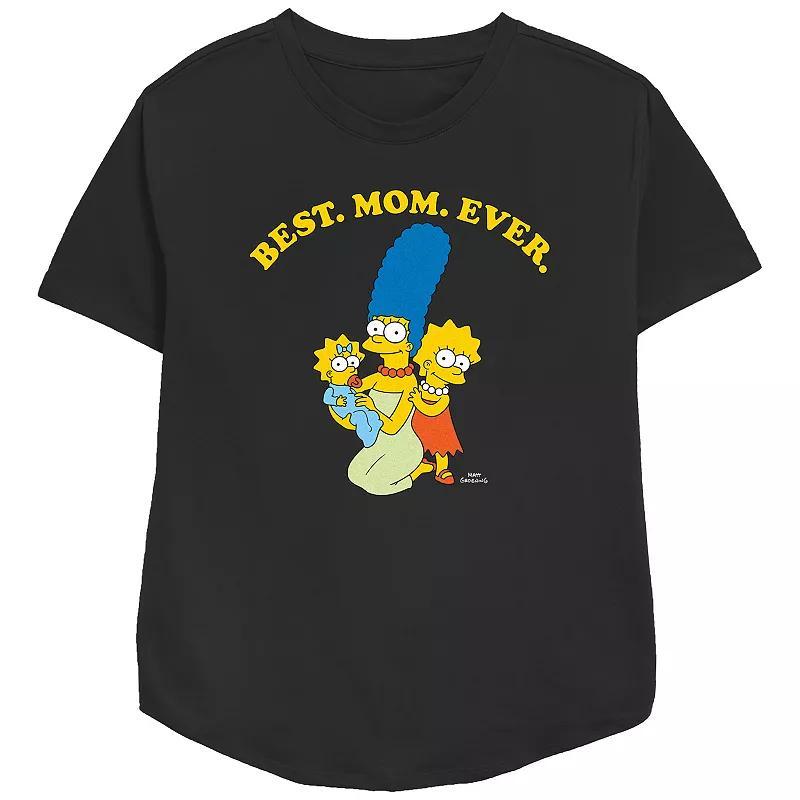 Women's The Simpsons Marge Best Mom Ever Relaxed Fit Graphic Tee, Size: XS, Black Product Image