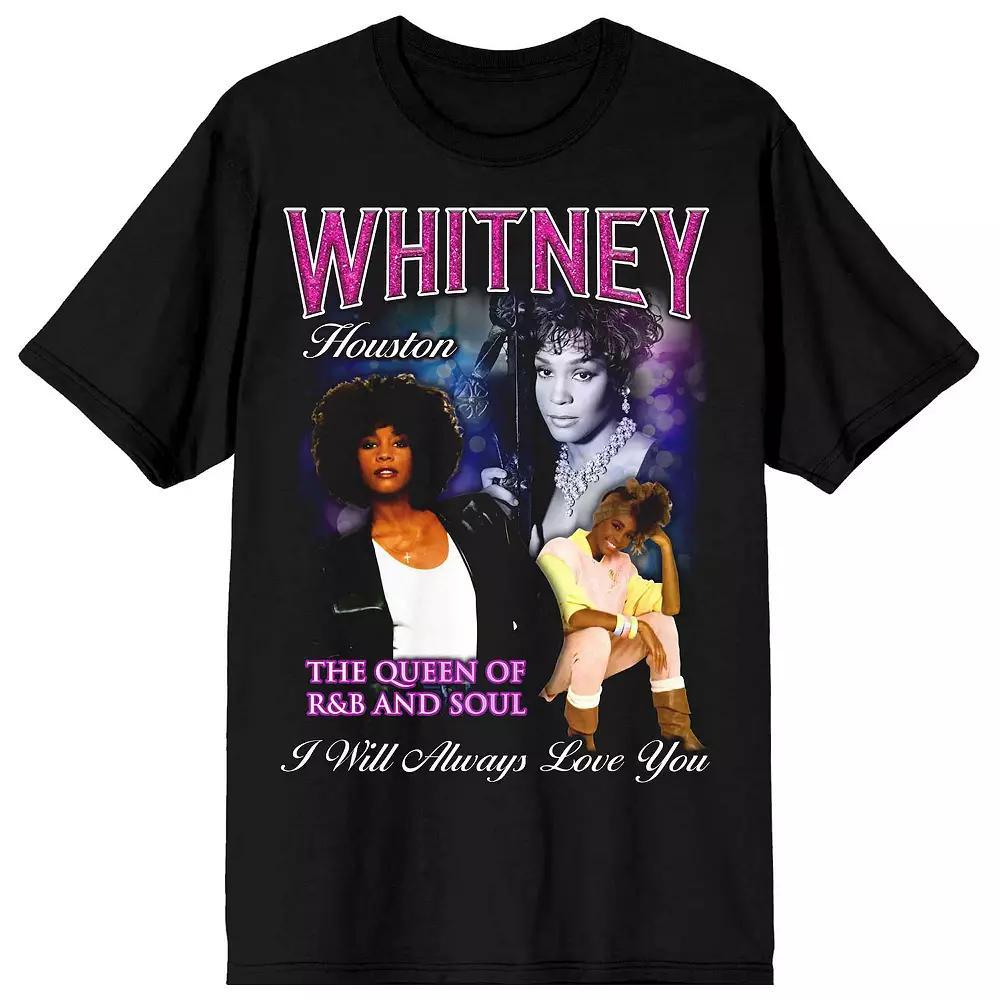 Men's Whitney Houston The Queen Tee, Size: Large, Black Product Image