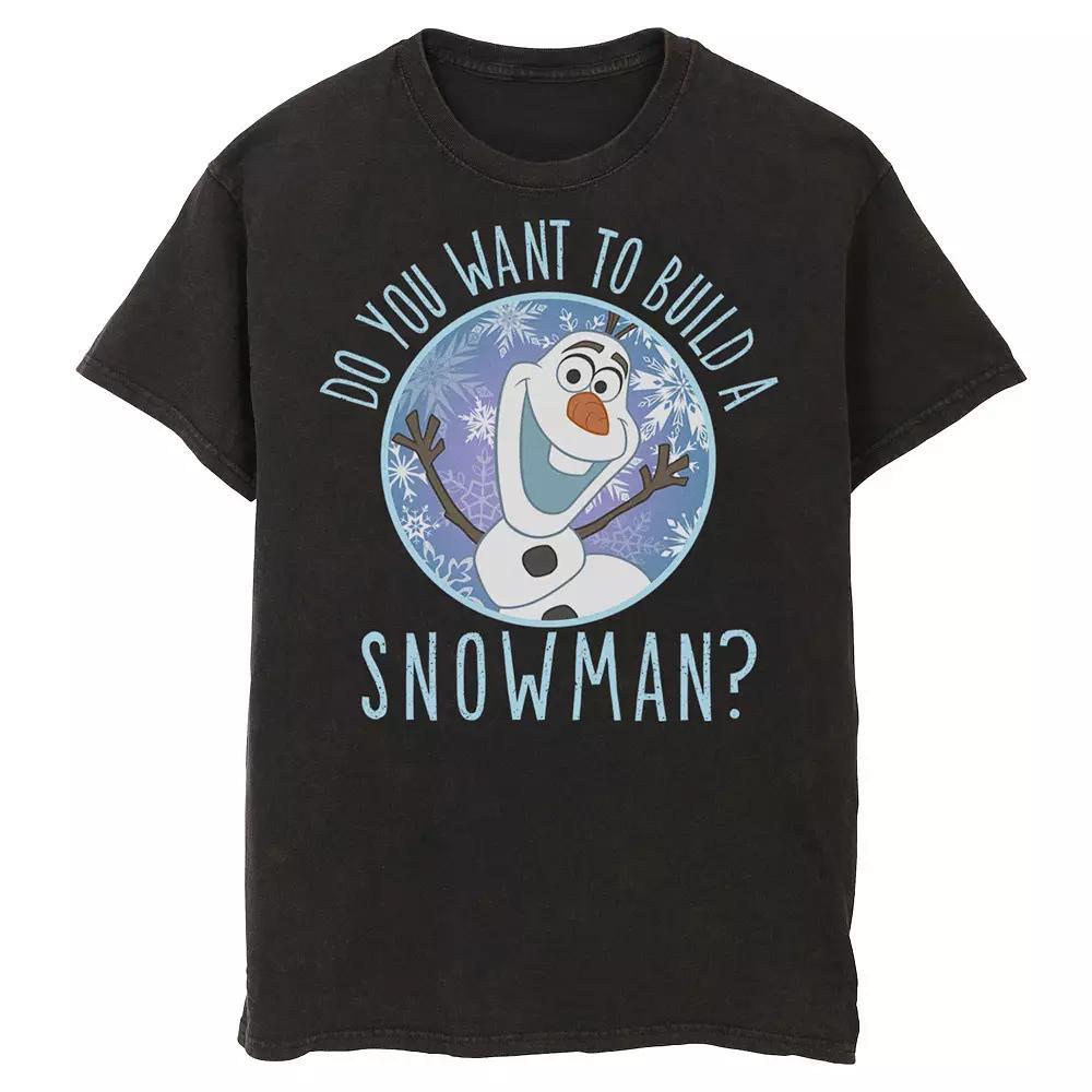 Disney's Frozen Olaf Do You Want To Build A Snowman Men's Tee, Size: Large, Black Product Image
