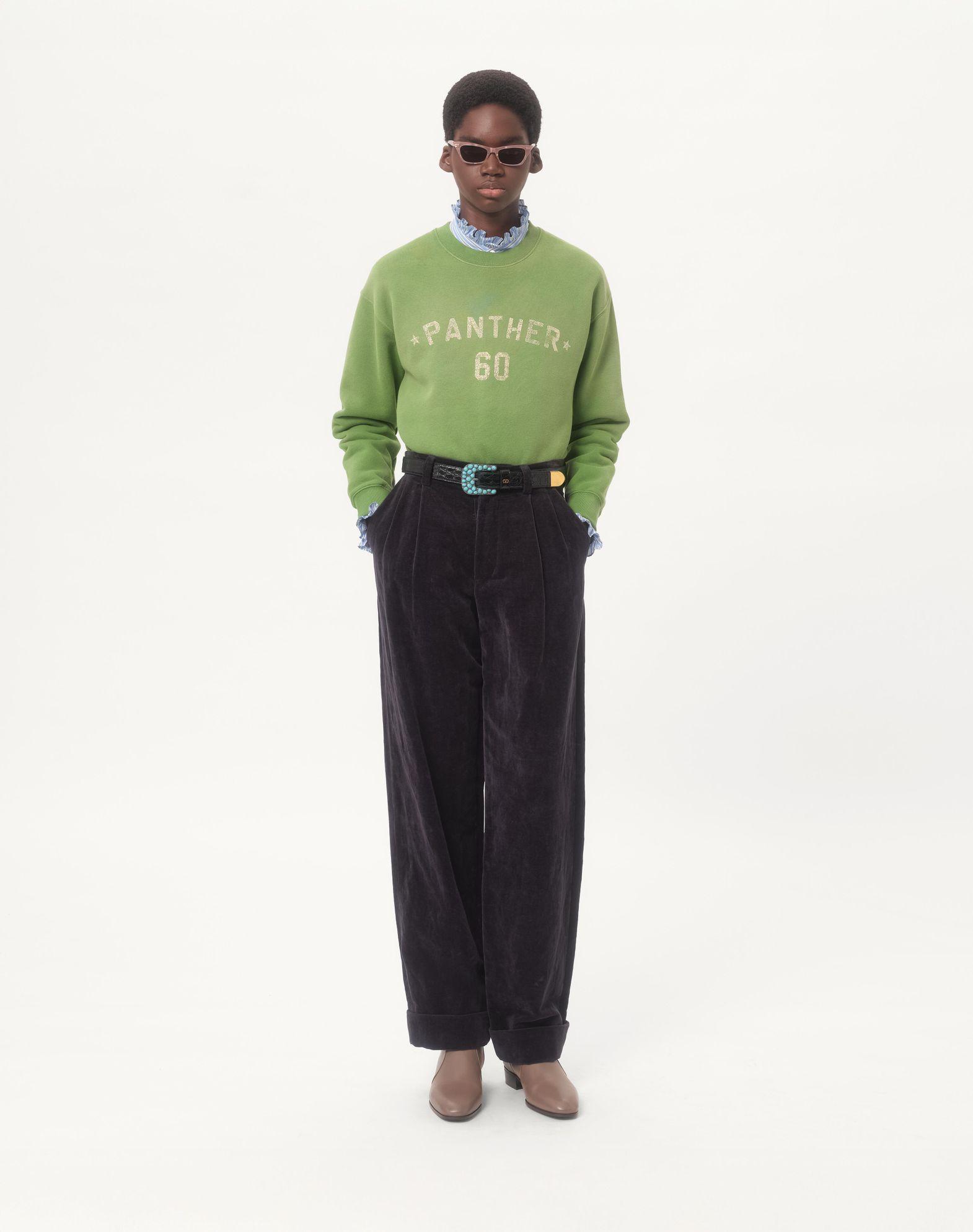 Cotton Sweatshirt With Chez Valentino Print And Embroidery Product Image