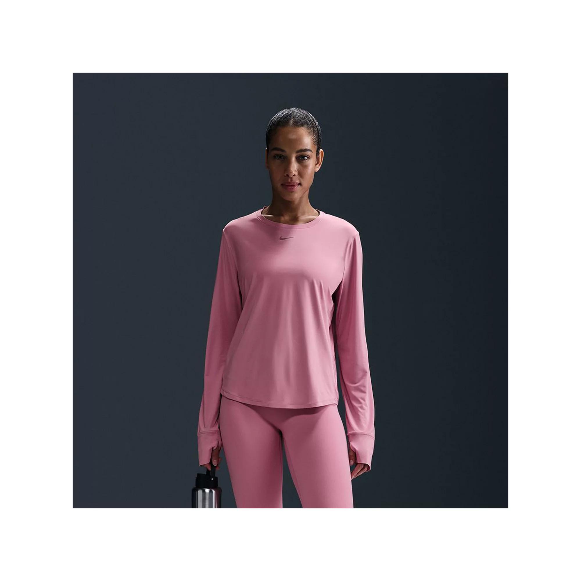 Women's Nike One Classic Dri-FIT Long Sleeve Top, Size: Medium, Elemental Pink Product Image