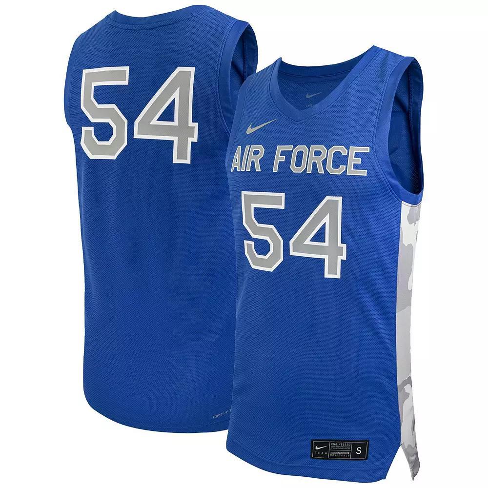 Men's Nike #54 Royal Air Force Falcons Replica Basketball Jersey, Size: Medium, Afa Blue Product Image