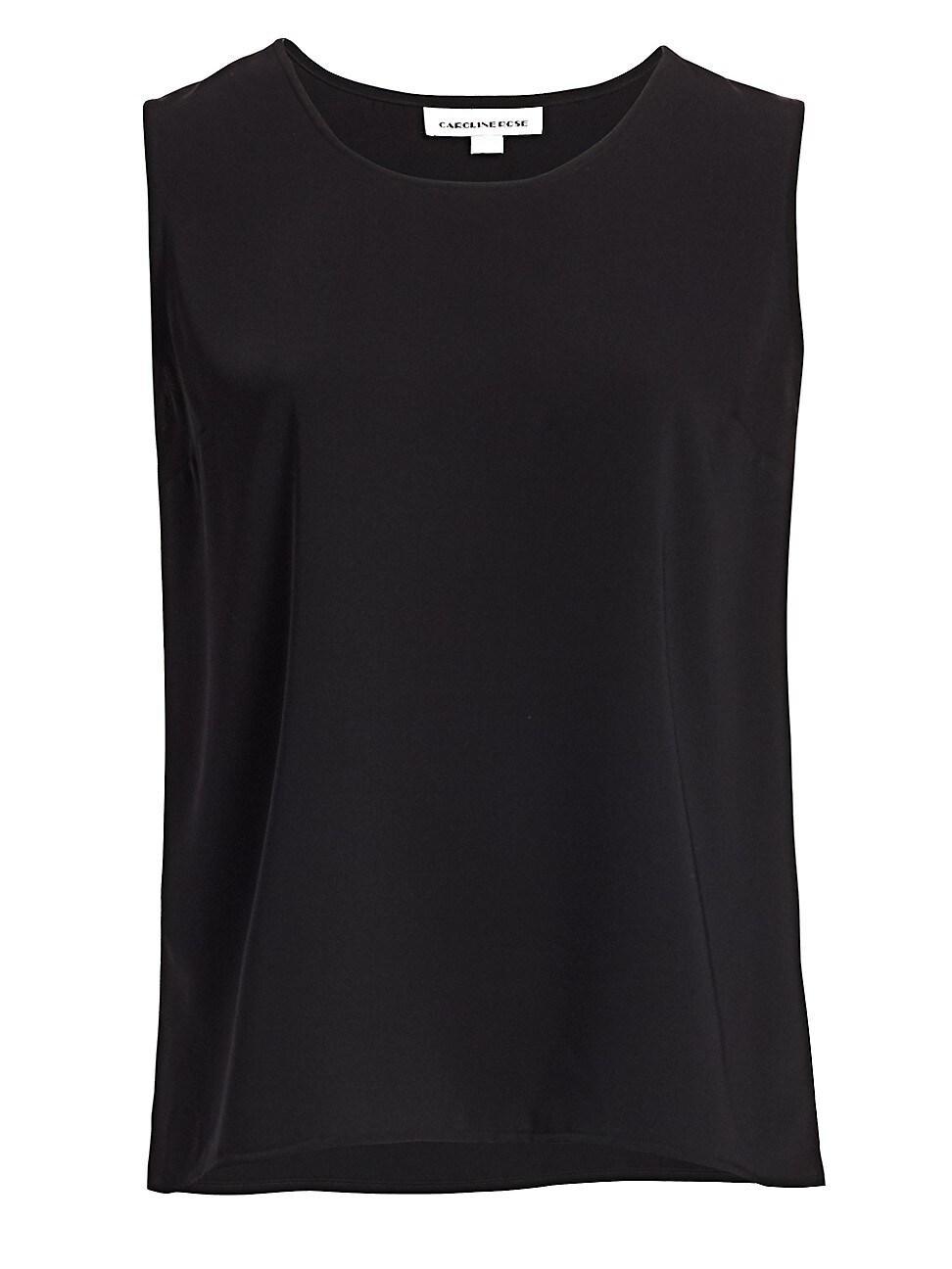 Caroline Rose Plus Size Matte Crepe Scoop Neck Sleeveless Tank Top Product Image