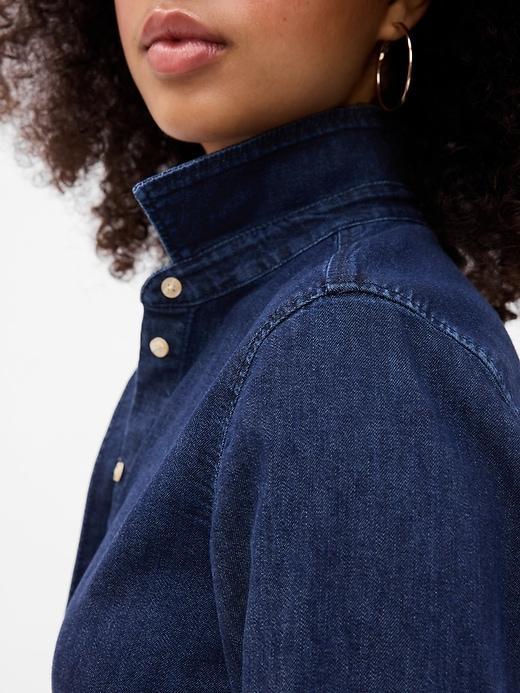 Cropped Denim Shirt Product Image