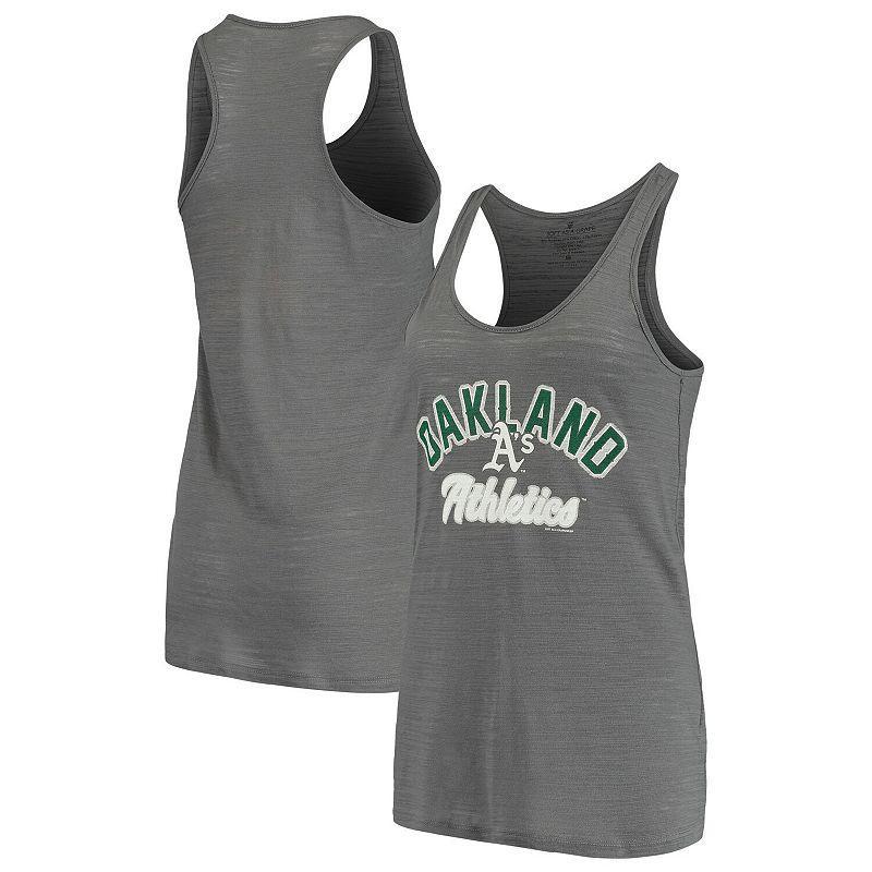 Women's Soft as a Grape Charcoal Oakland Athletics Multi-Count Tank Top, Size: Small Product Image