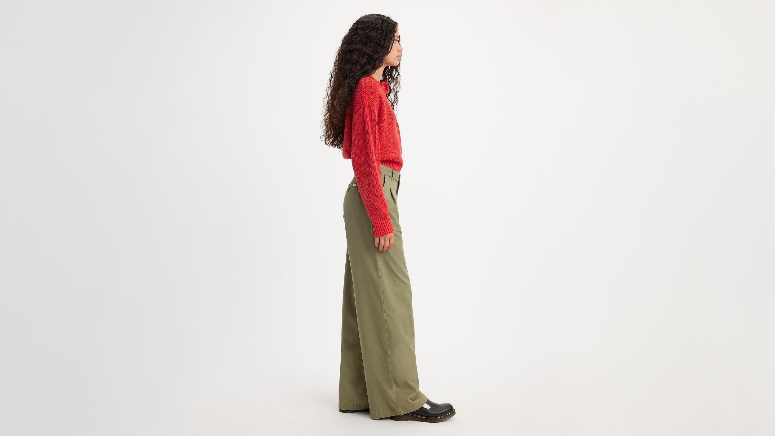 Pleated Wide Leg Women's Trouser Pants Product Image