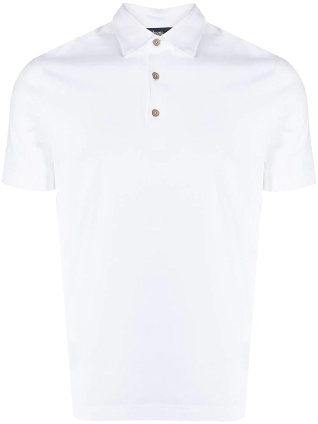 HERNO Classic Crepe Polo Shirt In White Product Image