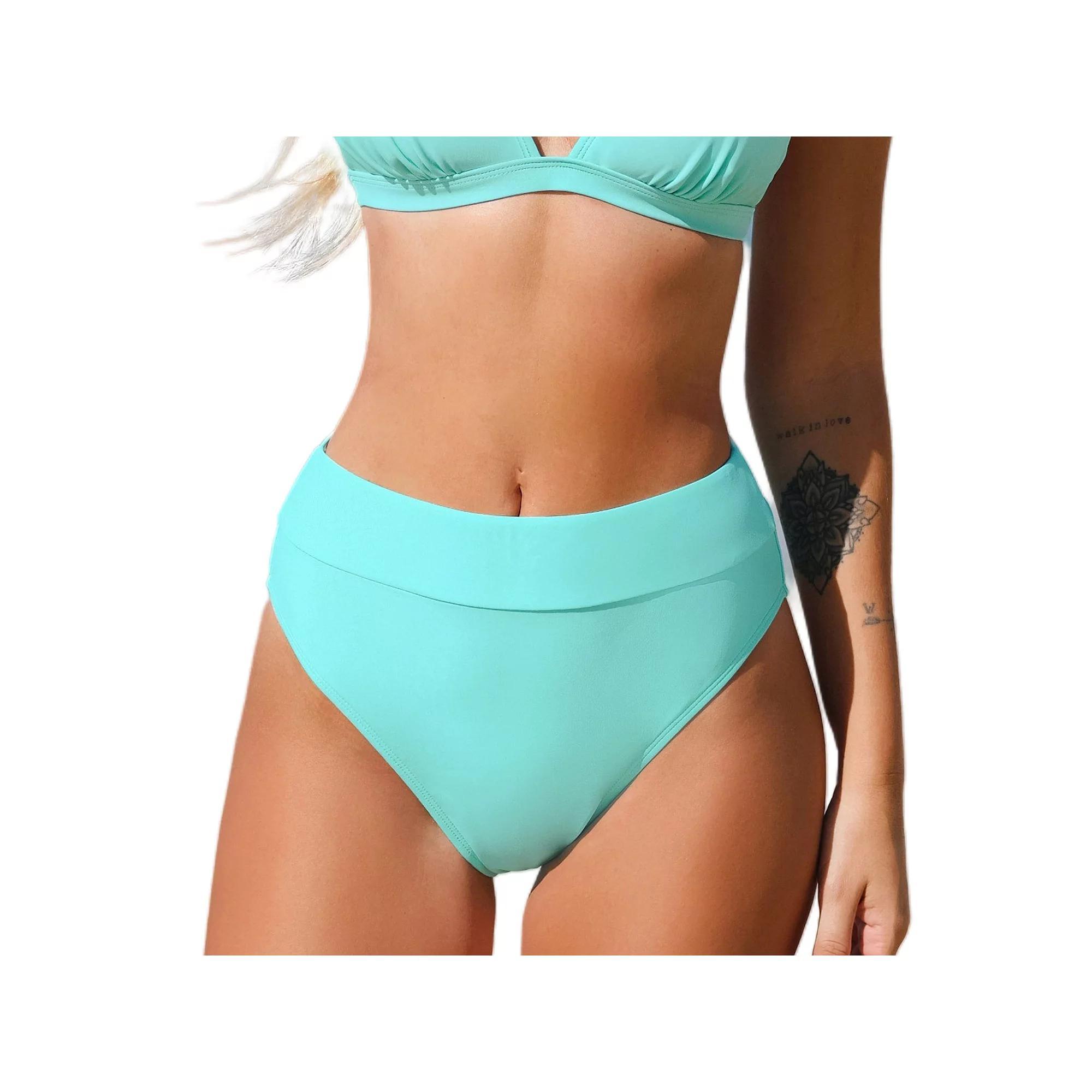 Women's Cupshe Dreamscapes Banded Cheeky Bikini Bottoms, Size: XL, Blue Blue Product Image
