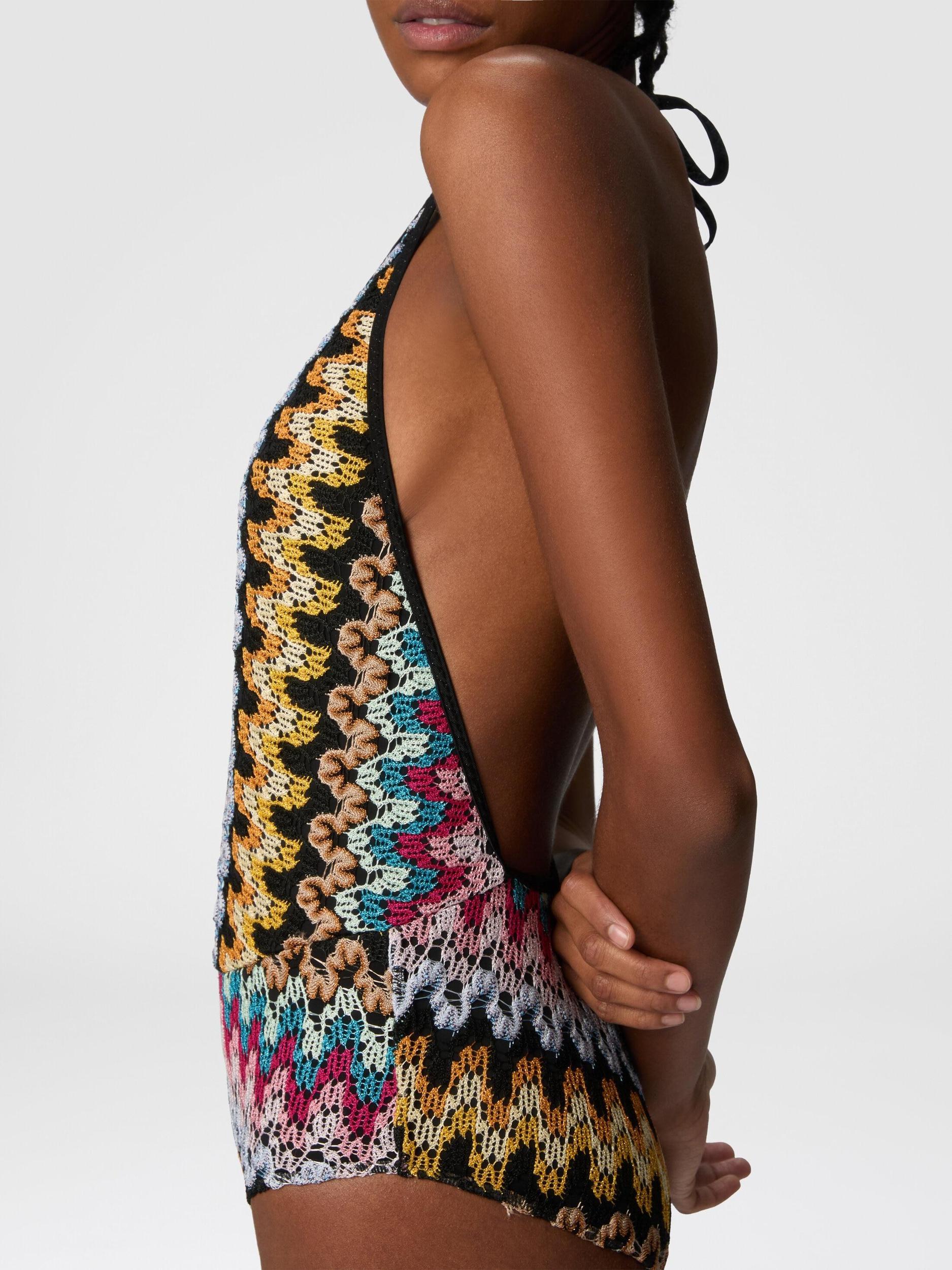 One-piece swimsuit in lamé viscose lace Product Image