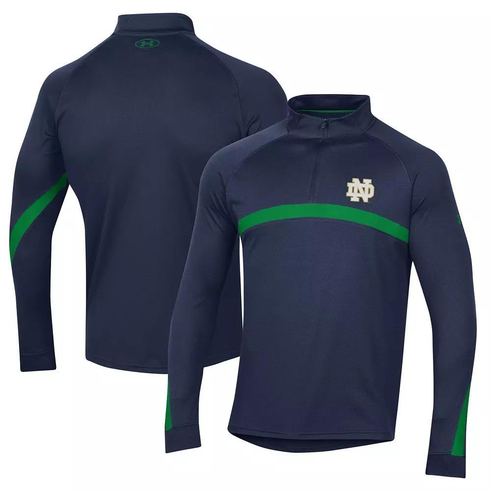 Men's Under Armour Navy Auburn Tigers Game Day Camo Raglan Quarter-Zip Top, Size: Medium, Blue Product Image