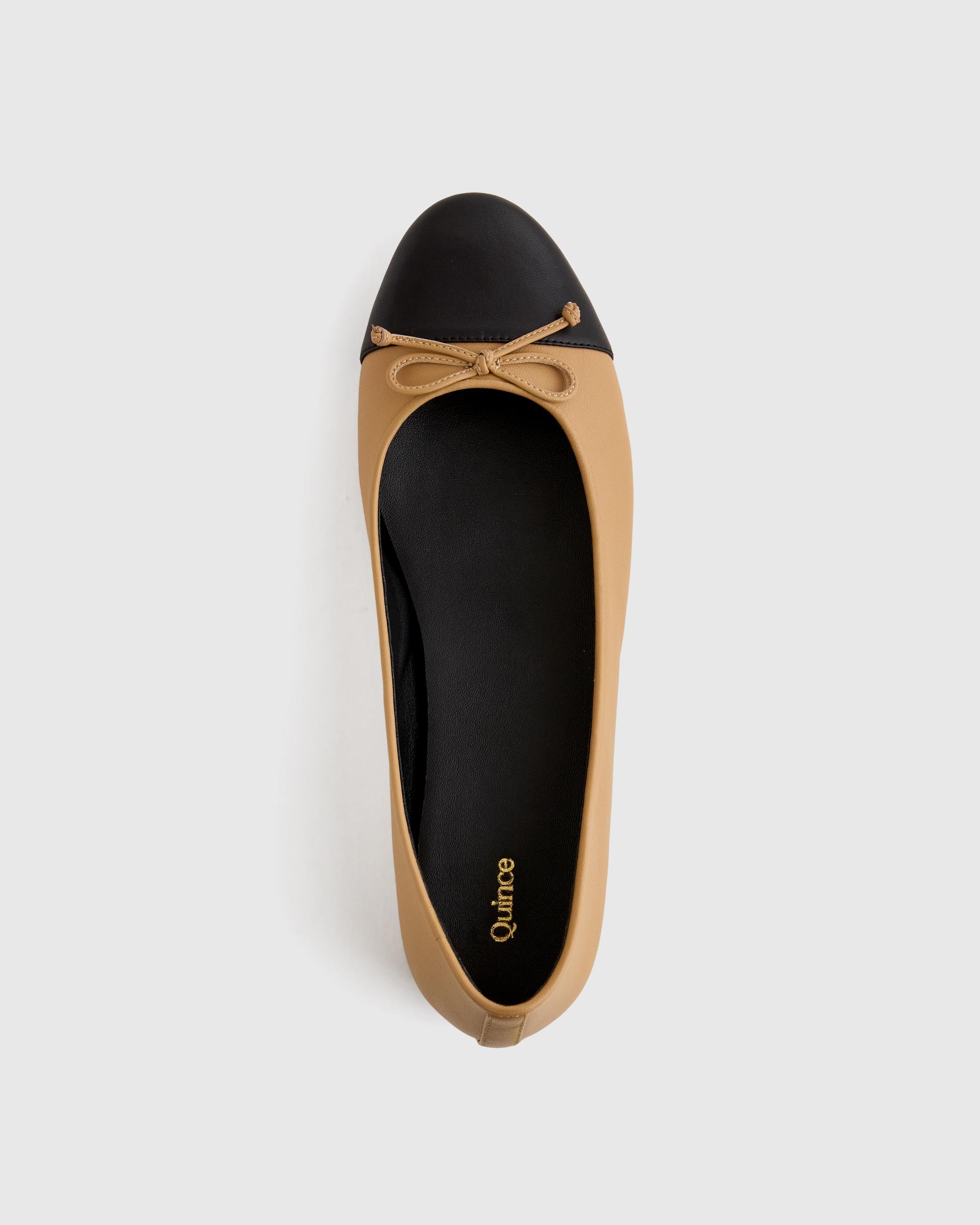 Quince | Women's Italian Leather Cap-Toe Ballet Flat Product Image