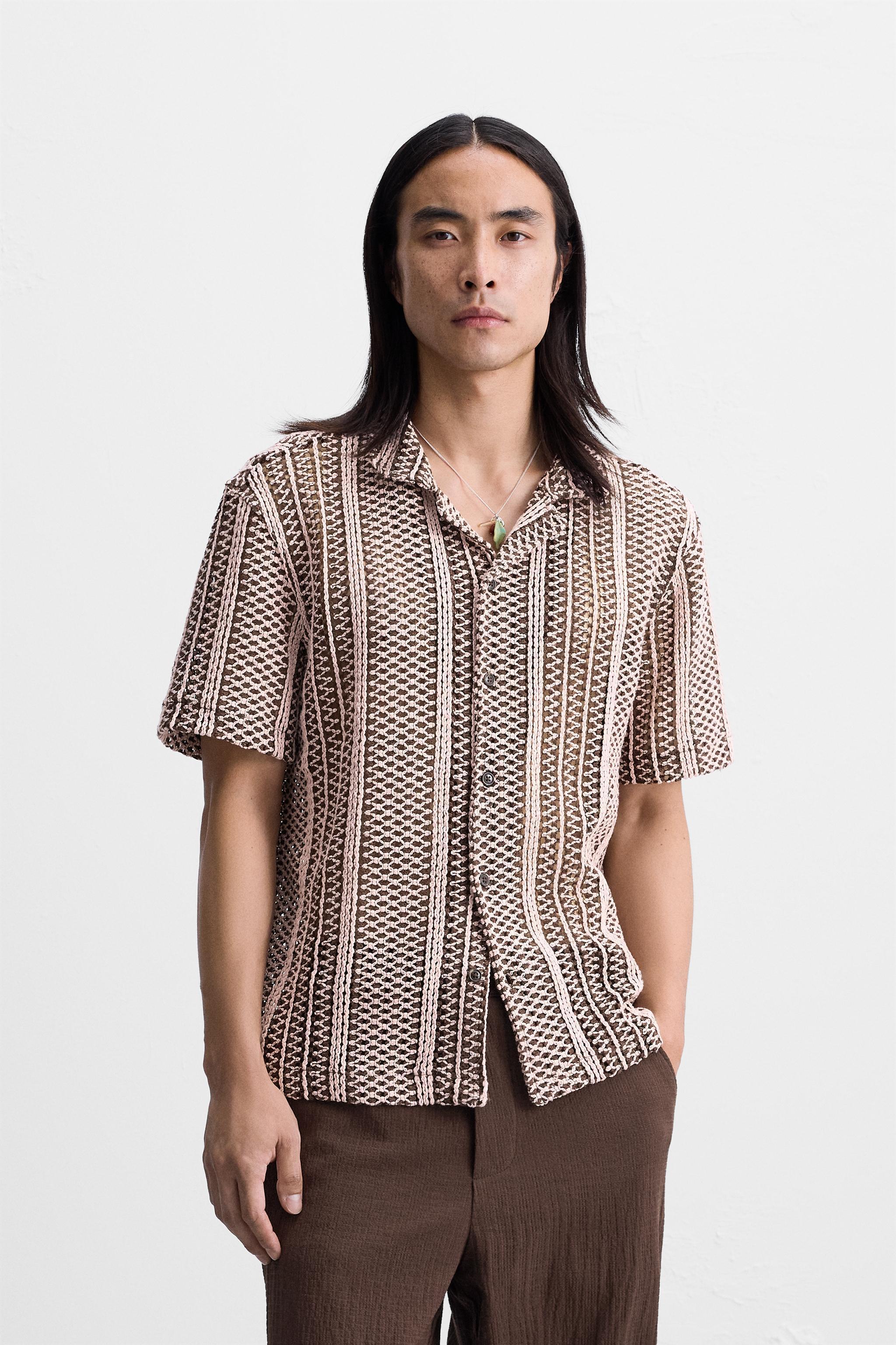 GEOMETRIC CROCHET SHIRT Product Image